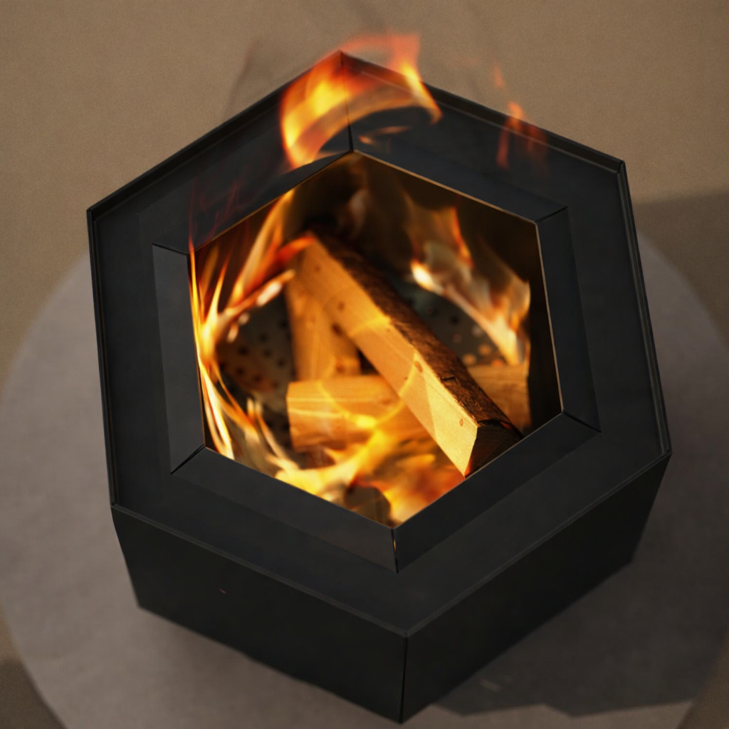 Black Hex Smokeless Fire Pit