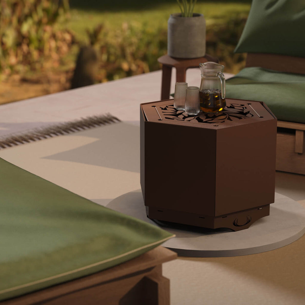 Brown Hex Smokeless Fire Pit