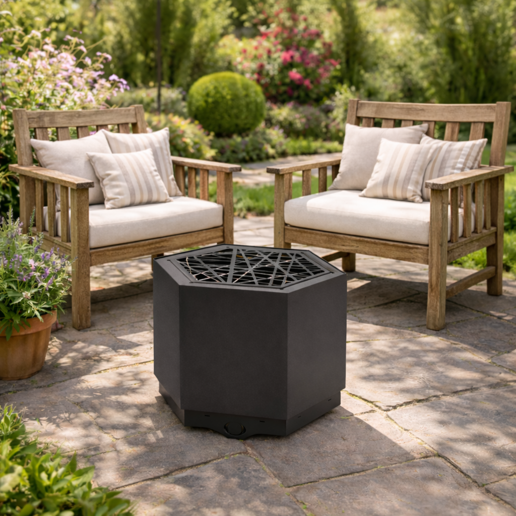 Black Hex Smokeless Fire Pit