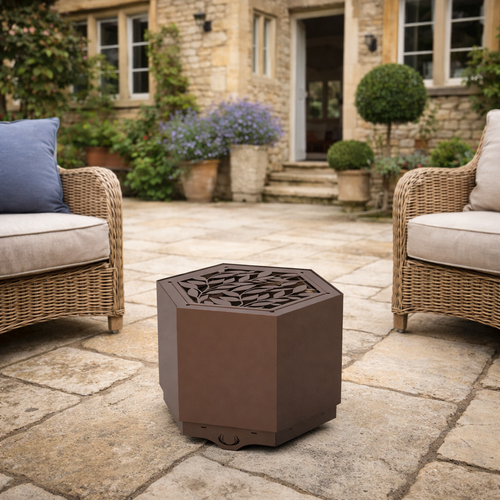hex smokeless firepit large patio heater brown