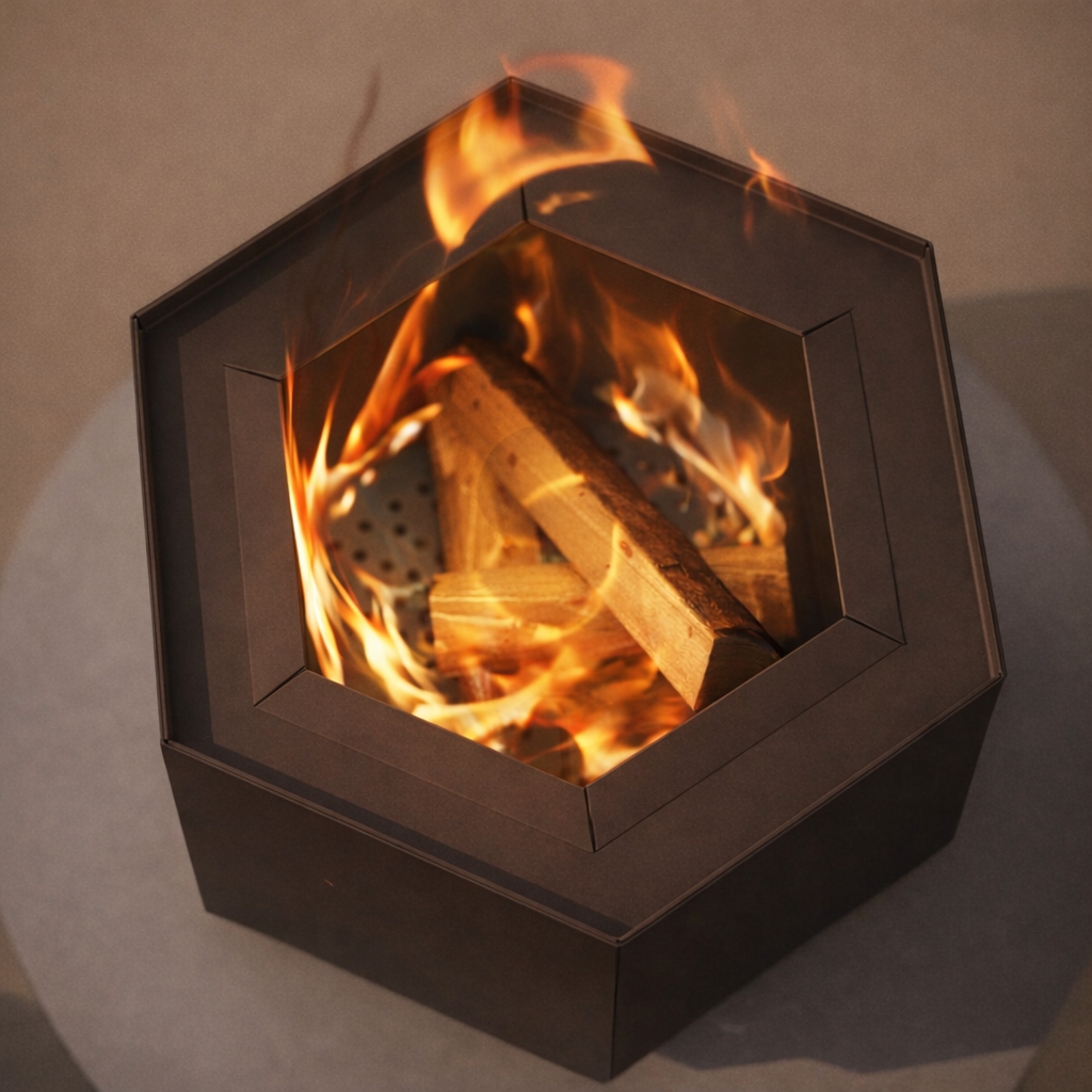 Brown Hex Smokeless Fire Pit
