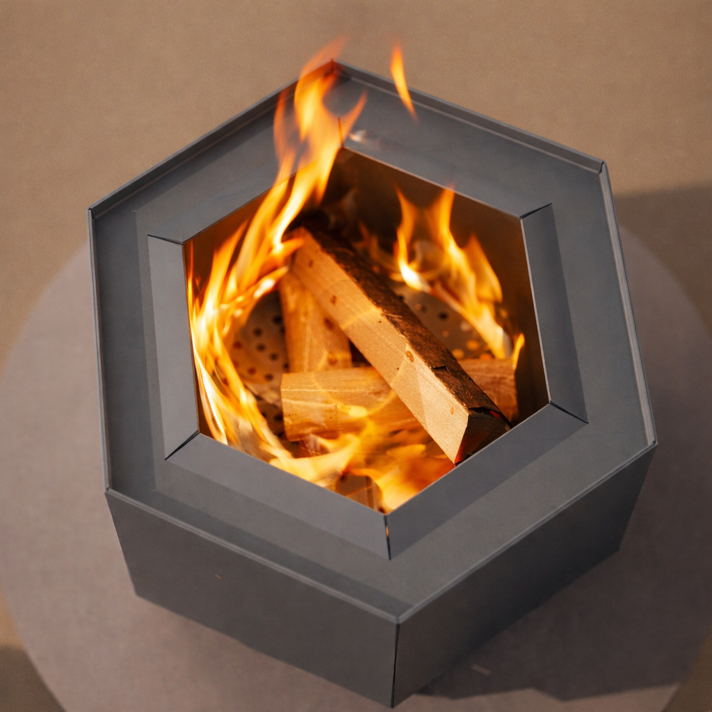 Grey Hex Smokeless Fire Pit