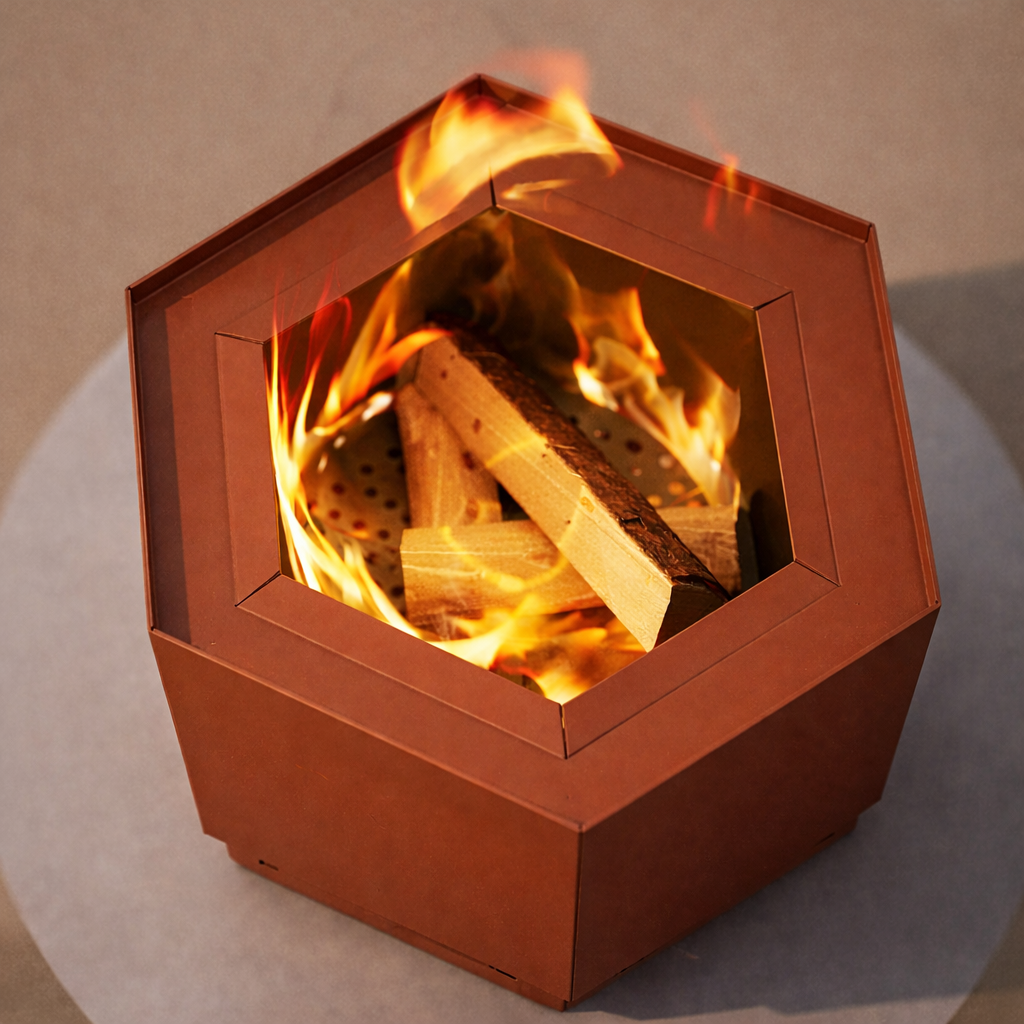 Rust Hex Smokeless Fire Pit