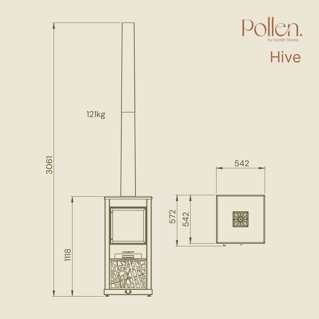 Brown & Bronze Hive Outdoor Stove